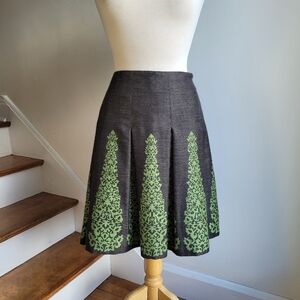 Y2K MARC AUREL Pleats Brown and Green Christmas Tree Skirt Small